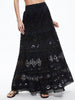 Alice and Olivia Cali Embroidery Tiered Maxi Skirt- Black