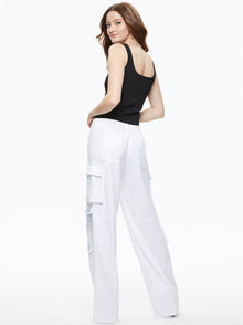 Alice and Olivia Luis 5 Pocket Cargo Pant -White