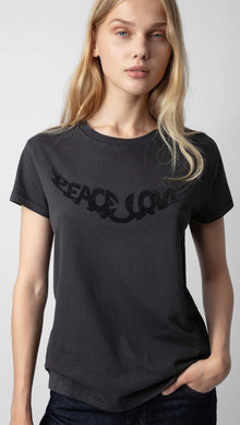 Zadig & Voltaire Woop Peace & Love Strass Tee
