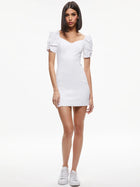 Alice and Olivia Mimi Puff Sleeve Mini Dress - Vintage Sugar