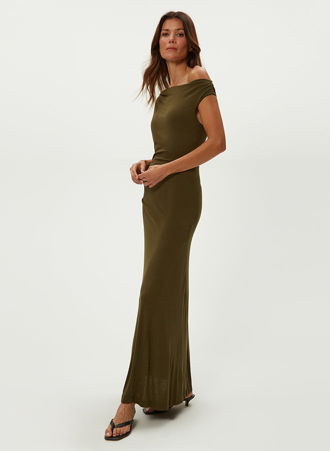 OPHELIA OFF-SHOULDER MIDI DRESS