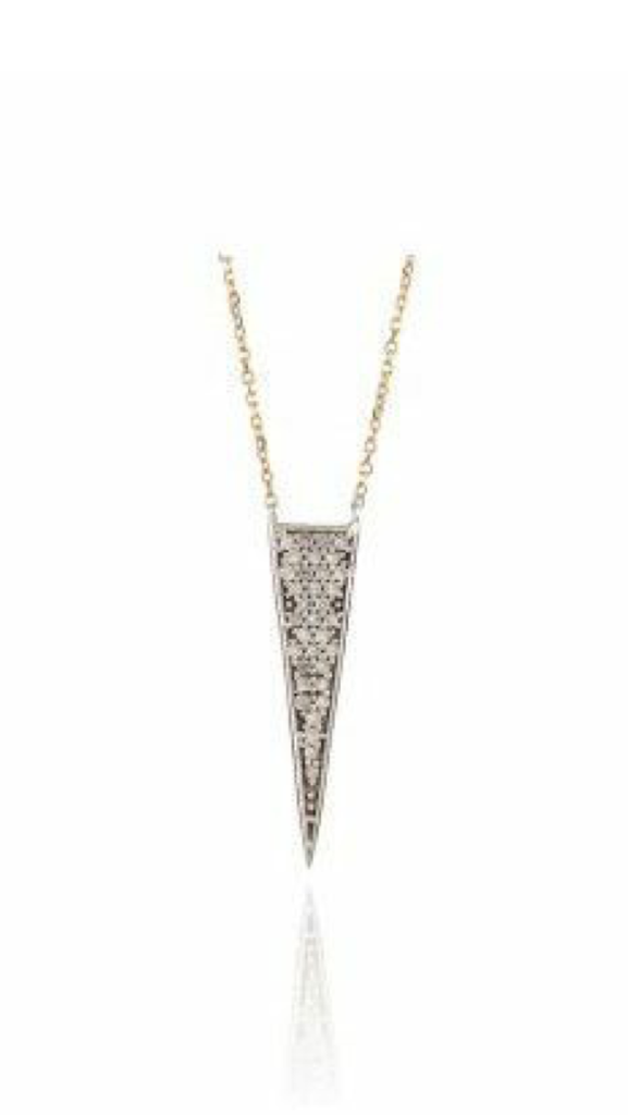 Adina Reyter Pave Long Triangle Necklace