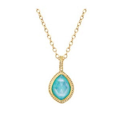 Anna Beck Turquoise Almond Pendant - Gold 1428ngg