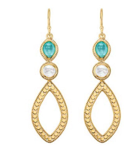 Anna Beck Mother of Pearl and Turqoise Earrings