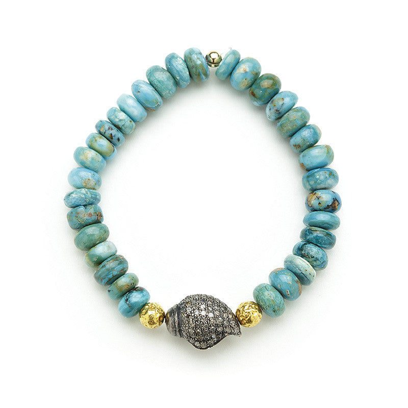 Hayley Style Amazonite Diamond Shell Bracelet