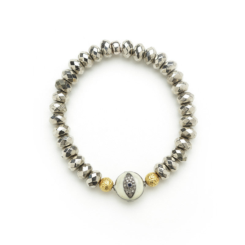 Hayley Pyrite Evil Eye Bracelet