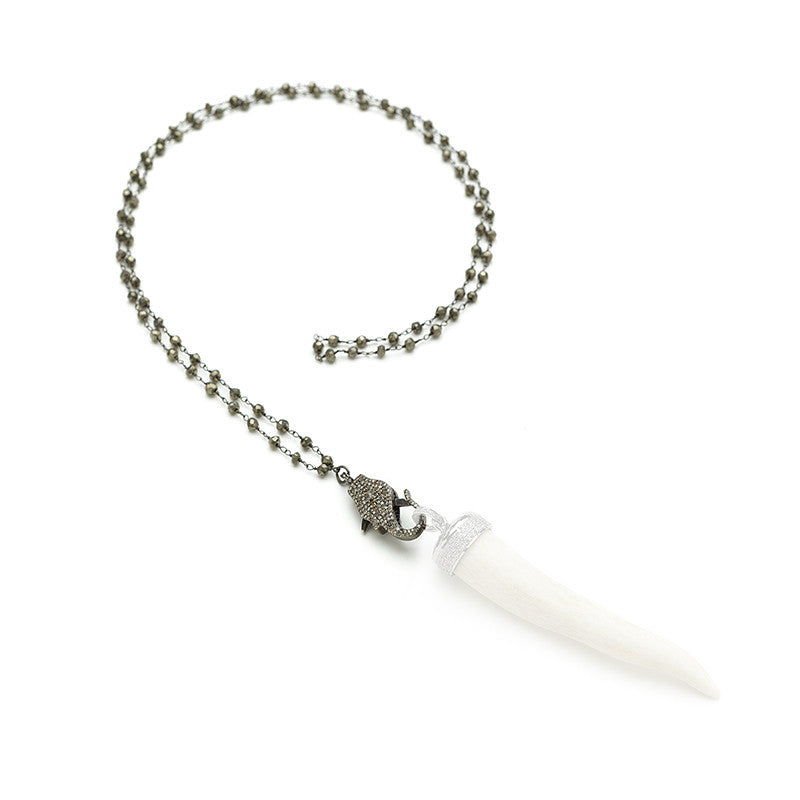 Hayley Pyrite Necklace Diamond Elephant Clasp