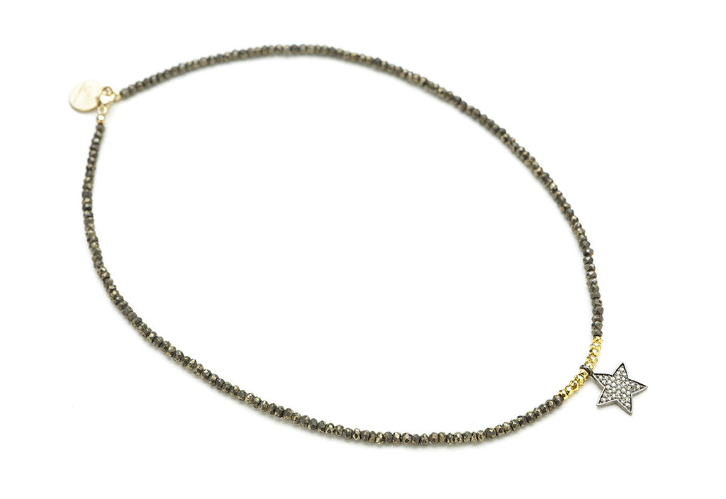 Hayley Pyrite Diamond Star Necklace