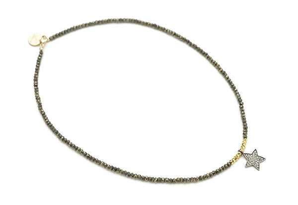 Hayley Pyrite Diamond Star Necklace