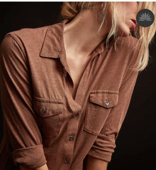 James Perse SHEER SLUB SIDE PANEL SHIRT