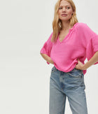 Michael Stars Savannah Flutter Sleeve Top - Azalea