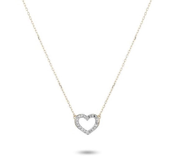 Adina Reyter pave open folded heart necklace - Y14