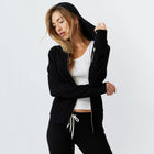 Monrow super soft zip up hoody - black