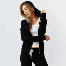 Monrow super soft zip up hoody - black