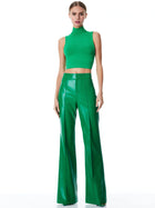 Alice & Olivia Dylan HR Vegan Leather Wide Leg Pant