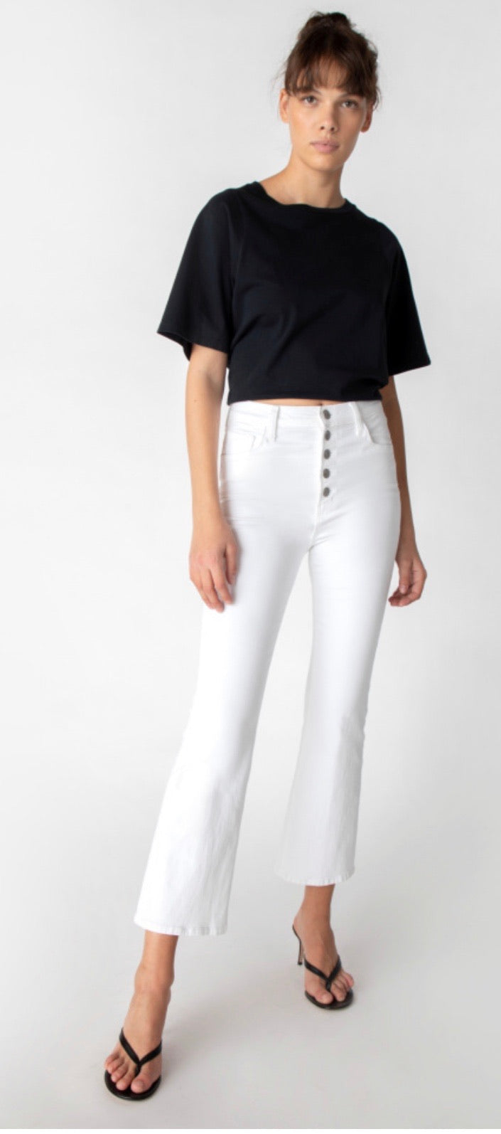 J brand Lillie high rise crop flare - blanc