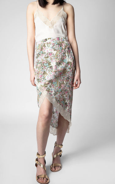 Zadig & Voltaire Jeudie Skirt Soft Yoko Flower - Deep Parme