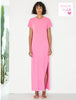 Sundry Short Sleeve Maxi with Slit - Pigment Hot Pink