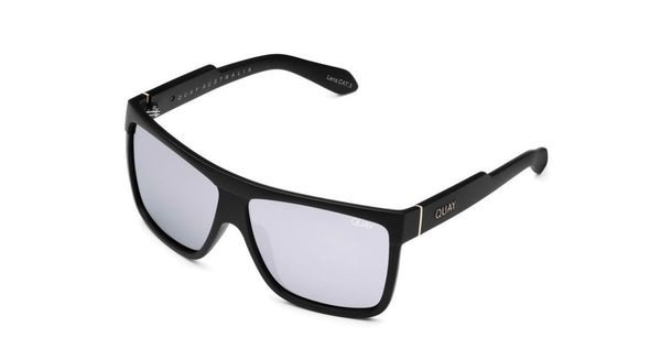 Quay Barnun sunglasses- shiny black/ silver polarize