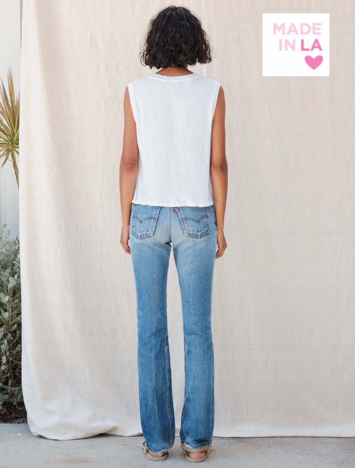 Sundry Muscle Tank - White