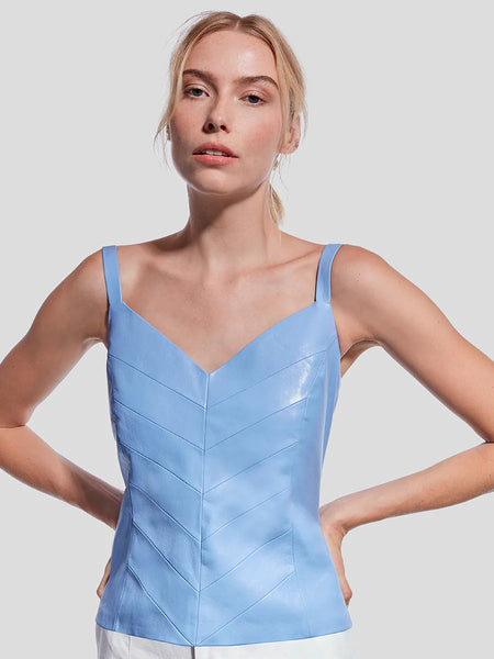 AS by DF Becca Recycled Leather Tank - Powder Blue