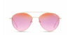 Quay Dragonfly matte gold pink sunglasses