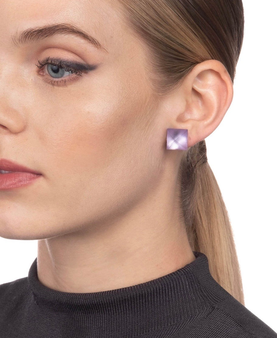 Alexis Bittar pyramid post earrings purple