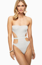 Ramy Brook MADISON CUT OUT ONE PIECE SWIMSUIT Silver