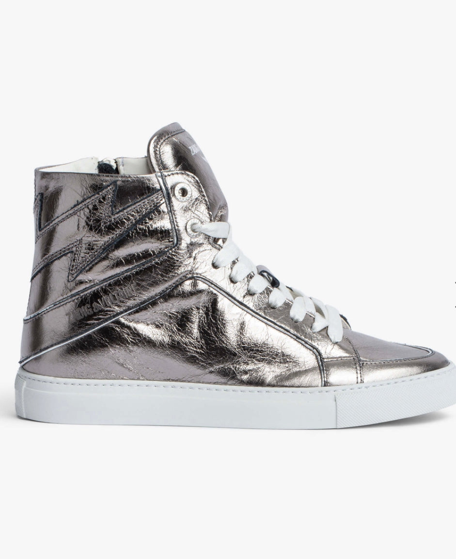 Zadig & Voltaire ZV1747 High Flash Vintage High Tops- Gunmetal