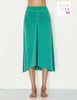 Sundry Midi Skirt with Ruching - Pigment Clover