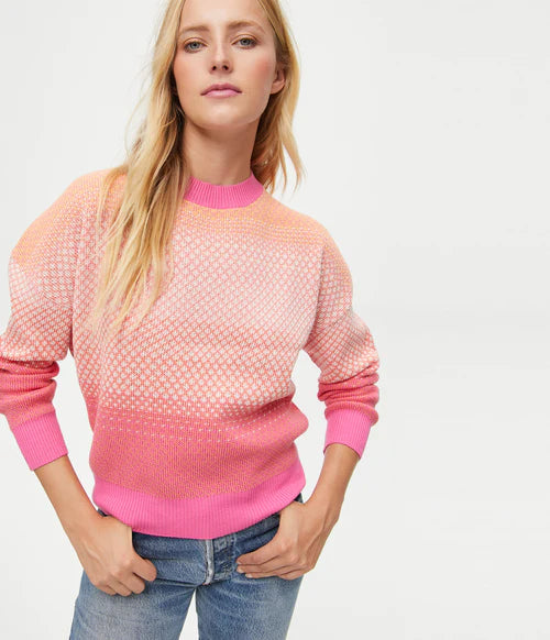 Michael Stars Willa Crew Neck Long a sleeve Pullover - Azalea