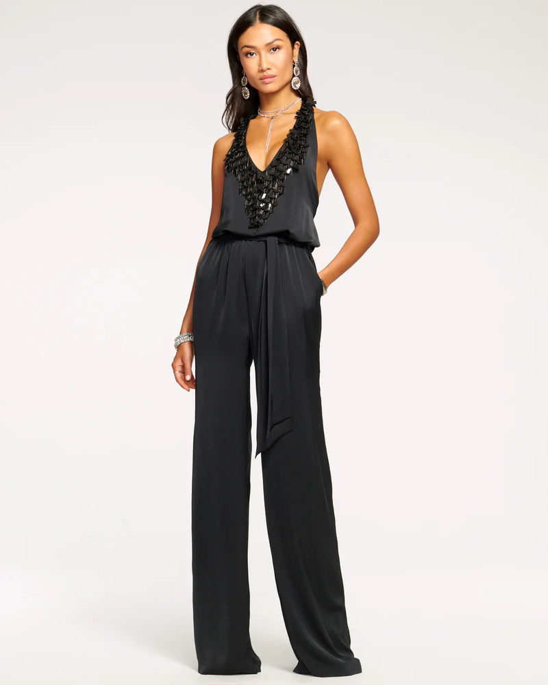 Ramy Brook Embellished Maya Plunging Jumpsuit