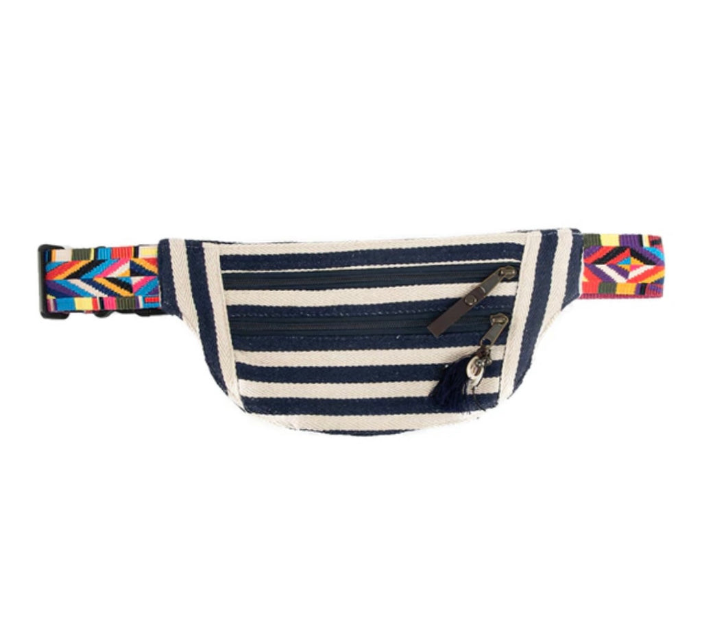 JADEtribe belt bag nautical strip