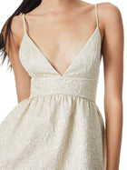 Alice & Olivia Foley curved waist party dress- gold