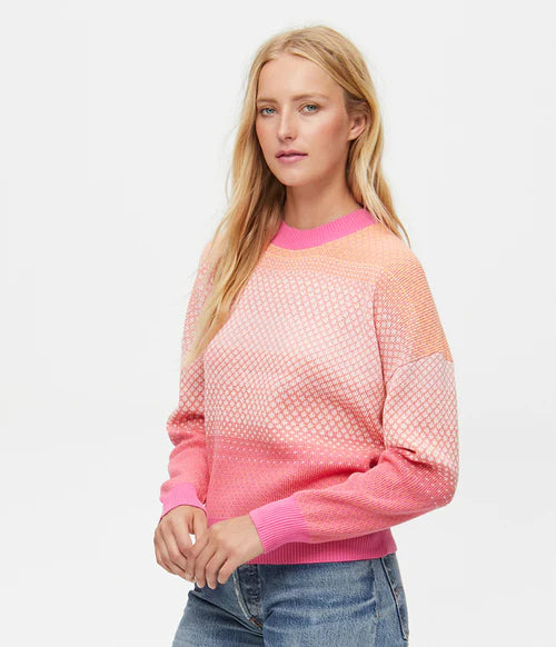 Michael Stars Willa Crew Neck Long a sleeve Pullover - Azalea