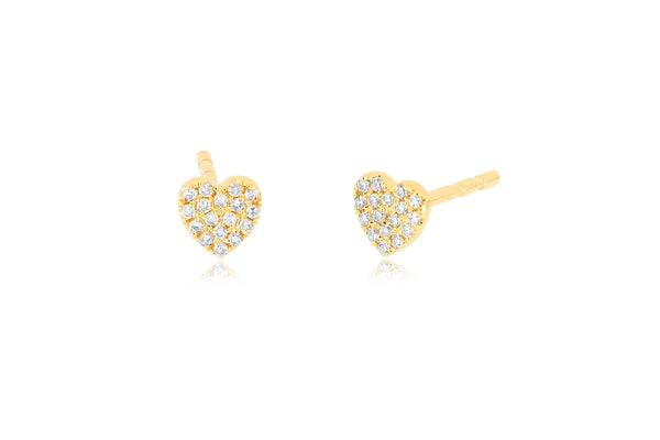 Ef Collection BABY DIAMOND HEART STUD EARRING