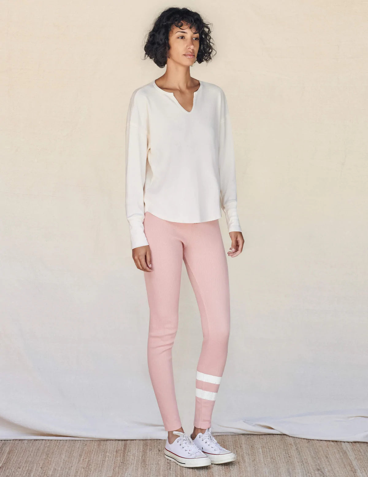 Sundry Gradient Stripes Sweater - Eggshell