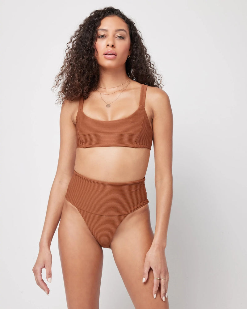 L Space Eco Chic Repreve® Jess Bikini Top- coffee