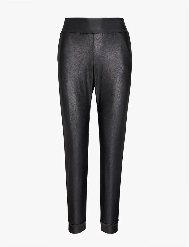 Commando Faux Leather Jogger - black