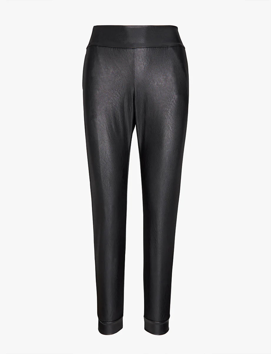 Commando Faux Leather Jogger - black