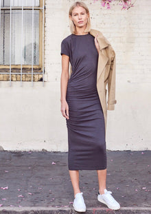 Sundry side ruched midi dress