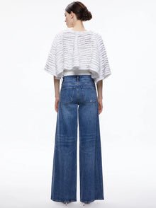 Alice & Olivia Loree Ruffle ti crop jacket- white