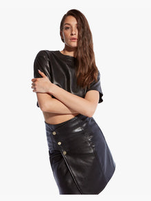 ASbyDF Allison Recycled Leather Skirt Black