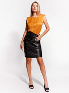 ASbyDF LOVE LOCK SHOULDER TEE- golden sunrise
