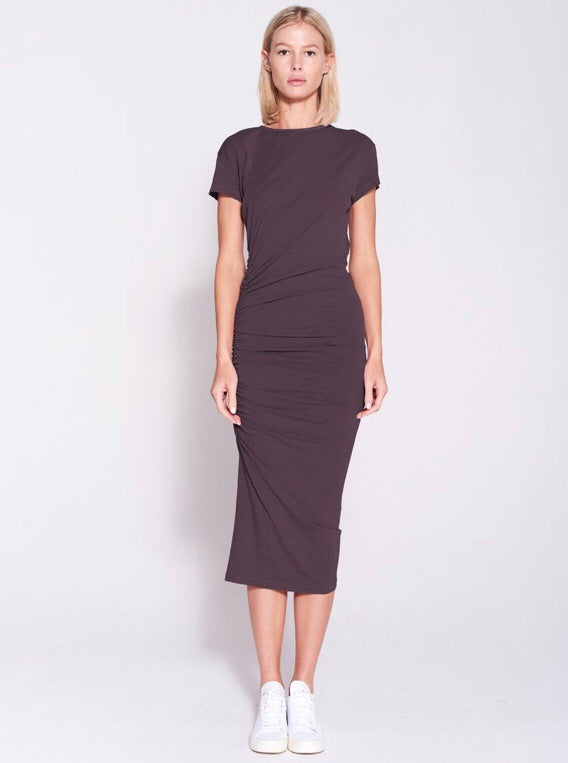 Sundry side ruched midi dress