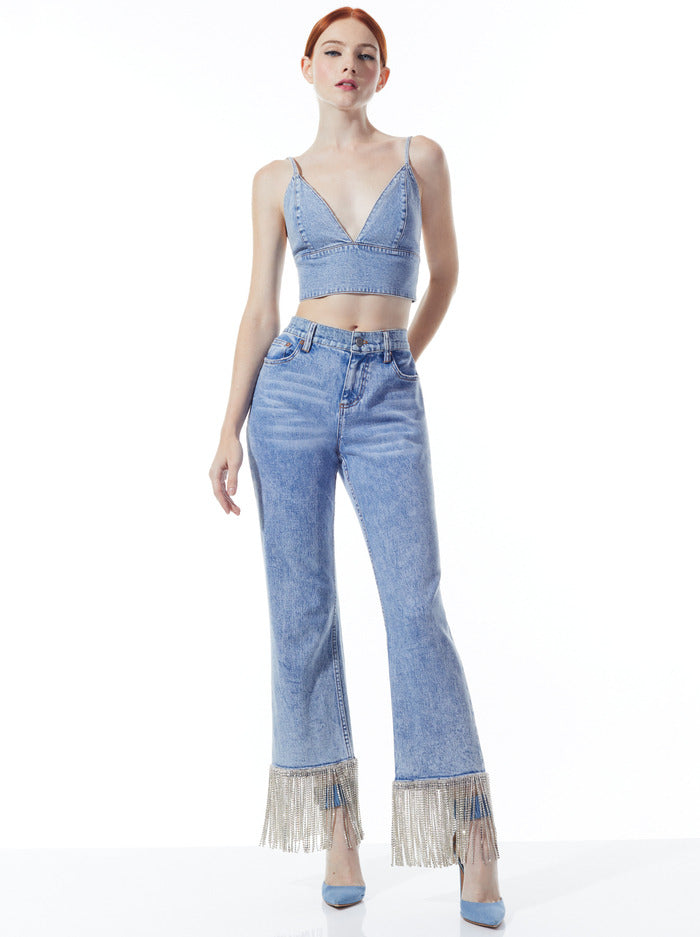 Alice and Olivia Carli Bra Top /Rockstar Blue