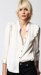 Zadig & Voltaire Tygg Satin flounce shirt - judo