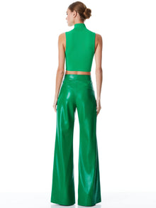 Alice & Olivia Dylan HR Vegan Leather Wide Leg Pant