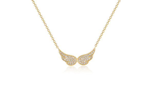 Ef Collection DIAMOND DOUBLE ANGEL WING NECKLACE