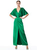 Alice & Olivia Davida Caftan Maxi Dress w/ Tie - Emerald
